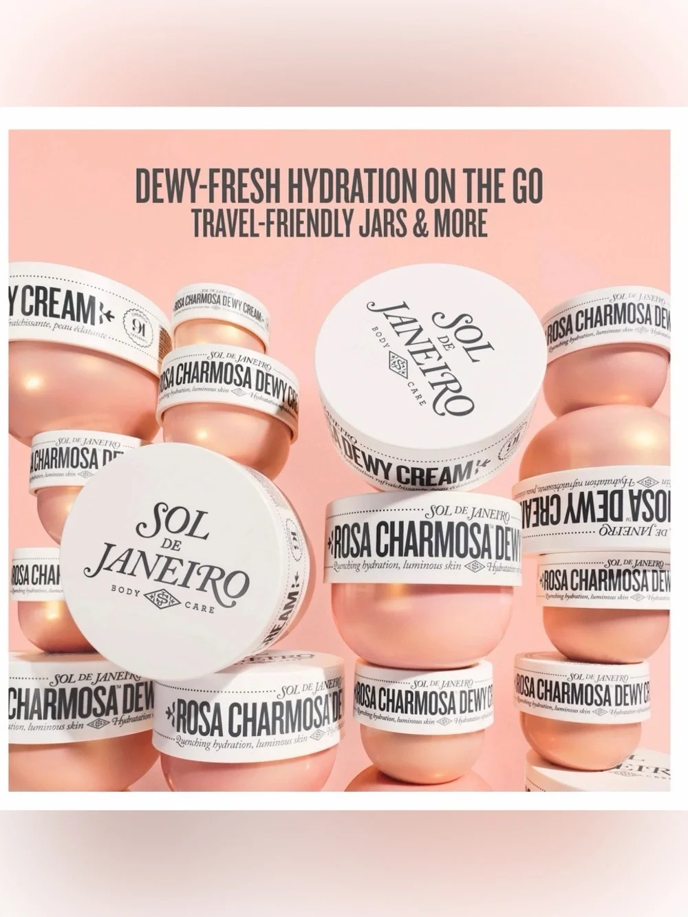 Sol de Janeiro Rosa Charmosa Dewy Cream - Peach and White Jar 2.5oz